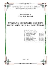 Ứng dụng công nghệ sinh thái trong khôi phục tài nguyên đất