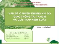 Vấn đề ô nhiễm không khí do giao thông tại TP Hồ Chí Minh và giải pháp kiểm soát