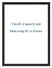 Vấn đề về quản lý mật khẩu trong IE và Firefox