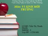 Vi sinh môi trường - Khử trùng nước và nước thải