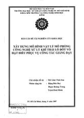 Xây dựng mô hình vật lý mô phỏng công nghệ xử lý khí thải lò đốt vỏ hạt điều phục vụ công tác giảng dạy