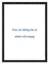 Xóa các thông tin cá nhân trên mạng