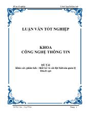 Đề tài Khảo sát, phân tích - Thiết kế và cài đặt bài toán quản lý khách sạn