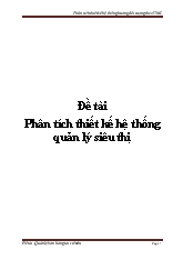 Đề tài Phân tích thiết kế hệ thống quản lý siêu thị