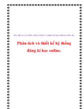 Đề tài Phân tích và thiết kế hệ thống đăng kí học online