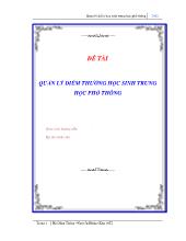 Đề tài Quản lý điểm thưởng học sinh trung học phổ thông