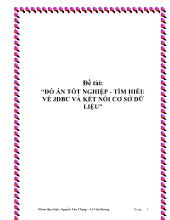 Đề tài Tốt nghiệp - Tìm hiểu về jdbc và kết nối cơ sở dữ liệu