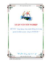 Đề tài Ứng dụng công nghệ hông tin trong quản lý nhân sự tại công ty INTECH
