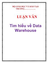 Đồ án Tìm hiểu về Data Warehouse