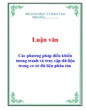 Luận văn Các phương pháp điều khiển tương tranh và truy cập dữ liệu trong cơ sở đữ liệu phân tán
