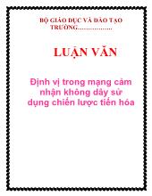Luận văn Định vị trong mạng cảm nhận không dây sử dụng chiến lược tiến hóa