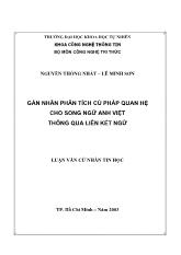 Luận văn Gán nhãn phân tích cú pháp quan hệ cho song ngữ Anh Việt thông qua liên kết ngữ