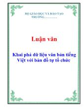 Luận văn Khai phá dữ liệu văn bản tiếng Việt với bản đồ tự tổ chức