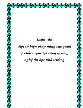 Luận văn Một số biện pháp nâng cao quản lý chất lưọng ở công ty công nghệ tin học nhà trường