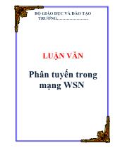 Luận văn Phân tuyến trong mạng WSN