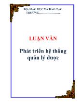 Luận văn Phát triển hệ thống quản lý dược