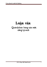 Luận văn Quản lý bán hàng của một công ty sách