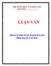 Luận văn Quản lý dân số kế hoạch hóa gia đình huyện Cát Hải