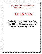 Luận văn Quản lý hàng hóa tại Công ty TNHH Thương mại và Dịch vụ Hoàng Thúy