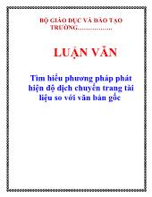 Luận văn Tìm hiểu phương pháp phát hiện độ dịch chuyển trang tài liệu so với văn bản gốc