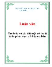 Luận văn Tìm hiểu và cài đặt một số thuật toán phân cụm dữ liệu cơ bản