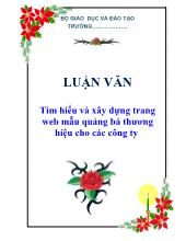 Luận văn Tìm hiểu và xây dựng trang web mẫu quảng bá thương hiệu cho các công ty