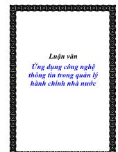 Luận văn Ứng dụng công nghệ thông tin trong quản lý hành chính nhà nước