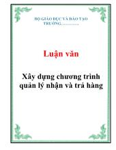Luận văn Xây dựng chương trình quản lý nhận và trả hàng
