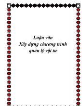 Luận văn Xây dựng chương trình quản lý vật tư