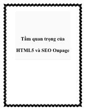 Tầm quan trọng của HTML5 và SEO Onpage