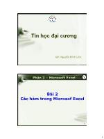 Tin học đại cương - Bài 2: Các hàm trong Microsof Excel