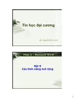 Tin học đại cương - Phần 2 – Microsoft Word - Bài 5: Các tính năng mở rộng