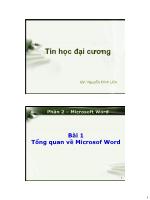 Tin học đại cương - Phần 2 – Microsoft Word - Bài 1: Tổng quan về Microsof Word