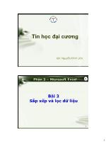 Tin học đại cương - Phần 3 – Microsoft Excel - Bài 3: Sắp xếp và lọc dữ liệu