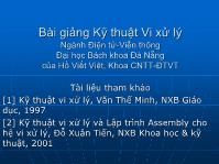 Bài giảng Kỹ thuật Vi xử lý