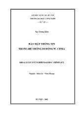 Bảo mật thông tin trong hệ thống di động W- Cdma