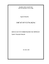Chữ ký số và ứng dụng khoá luận tốt nghiệp đại học hệ chính quy