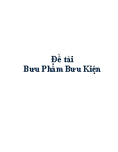 Đề tài Bưu phẩm bưu kiện