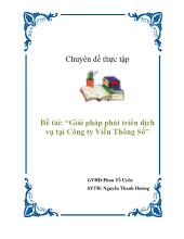 Đề tài Giải pháp phát triển dịch vụ tại Công ty Viễn Thông Số