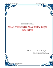 Đề tài Nhận thức nhà máy thủy điện Hòa Bình