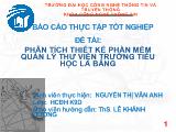 Đề tài Phân tích thiết kế phần mềm quản lý thư viện trường tiểu học la bằng