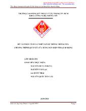 Đề tài Phân tích và thiết kế hệ thống thông tin: chương trình quản lý cửa hàng bán điện thoại di động