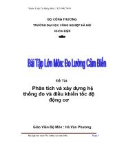 Đề tài Phân tích và xây dựng hệ thống đo và điều khiển tốc độ động cơ