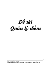 Đề tài Quản lý điểm