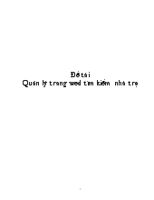 Đề tài Quản lý trang wed tìm kiếm nhà trọ