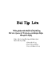 Đề tài Quản lý Website giới thiệu Điện thoại di động