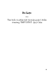 Đề tài Tìm hiểu và phân tích bài toán quản lí điểm ở trường THPT dân tộc nội trú Quỳ Châu