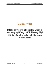 Đề tài Xây dựng phần mềm quản lý bán hàng tại công ty CP thương mại Phú Xuyên bằng ngôn ngữ lập trình Visual Basic