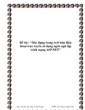 Đề tài Xây dựng trang web bán điện thoại trực tuyến sử dụng ngôn ngữ lập trình mạng ASP.NET