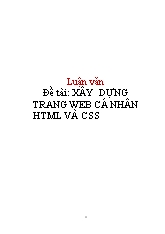 Đề tài Xây dựng trang web cá nhân HTML và CSS